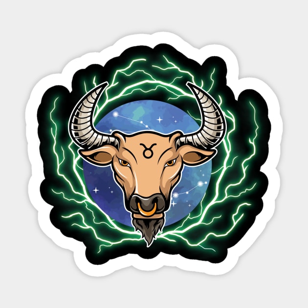 Taurus Horoscope Sign Sticker by Qibar Design